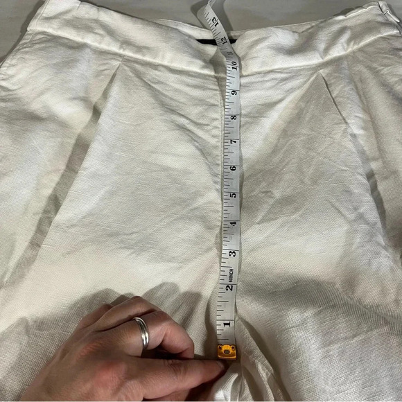 J CREW ~ White 100% Linen Suit Pants Pleated Lined Size 4 - Picture 13 of 14
